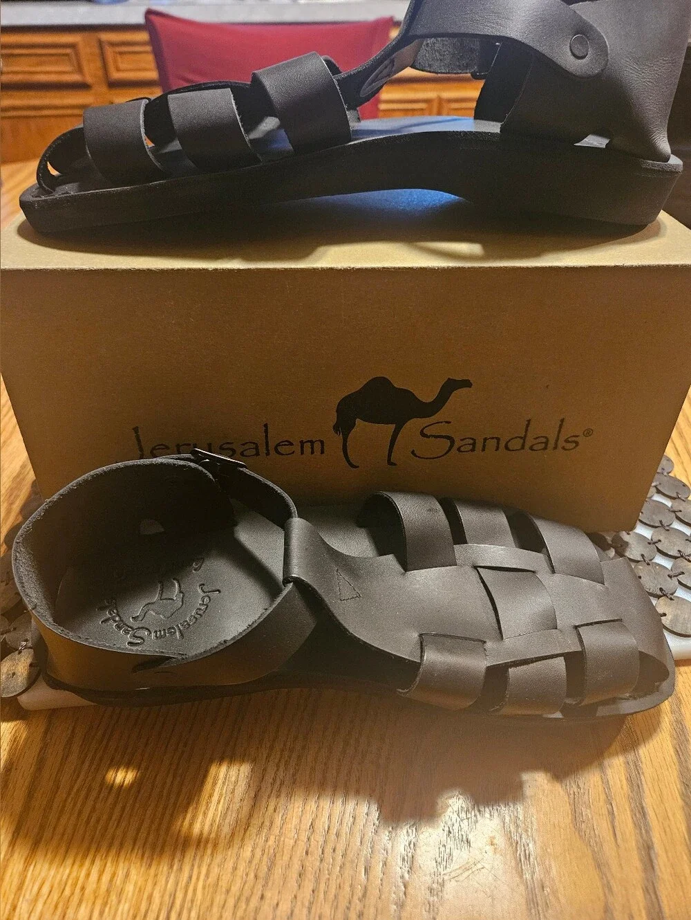 Daniel Leather Fisherman Sandals for Men - Black